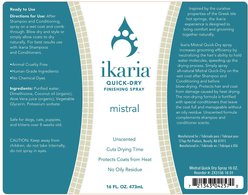 Ikaria Mistral Unscented Quick-Dry Finishing Dog & Cat Spray, 16-fl oz bottle slide 2 of 2