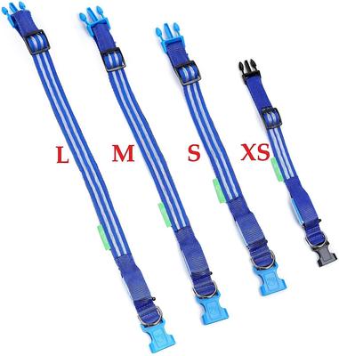 Show full view: Illumiseen LED USB Rechargeable Nylon Dog Collar, Blue, X-Small: 9 to 13.7-in neck slide 8 of 10