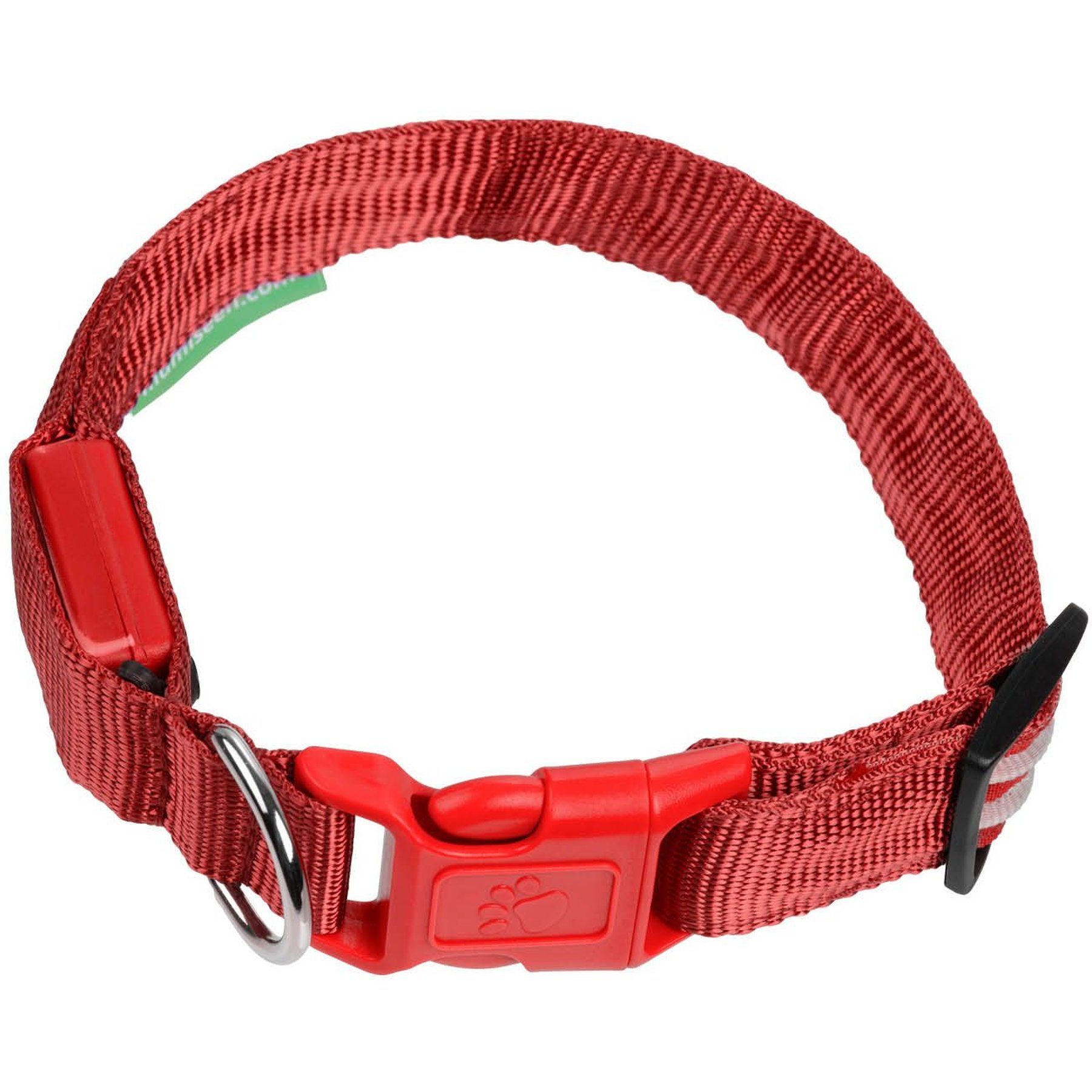Red Medium Illumiseen LED USB Rechargeable Dog Collar
