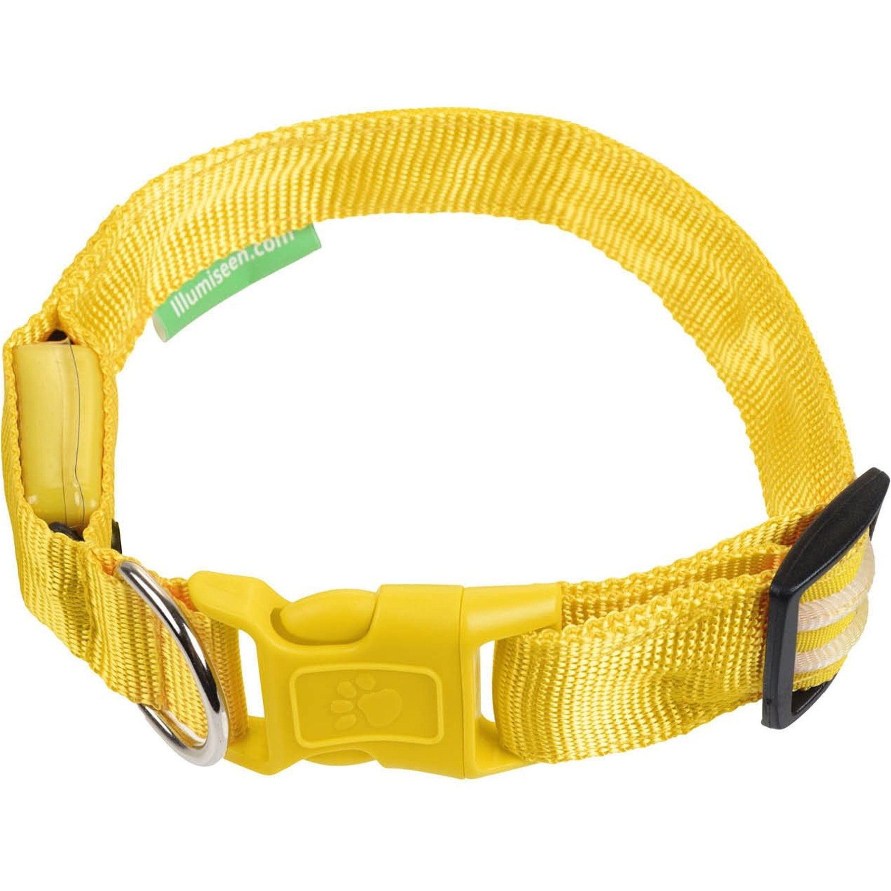 Yellow Medium Illumiseen LED USB Rechargeable Dog Collar