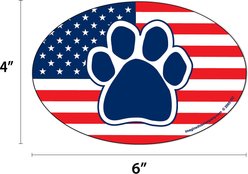 Imagine This Company American Flag Paw Print Magnet, Oval Shape slide 2 of 4