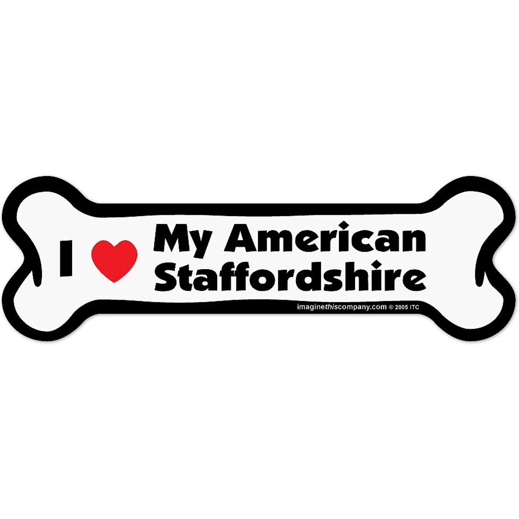 Imagine This Company Bone Magnet, American Staffordshire