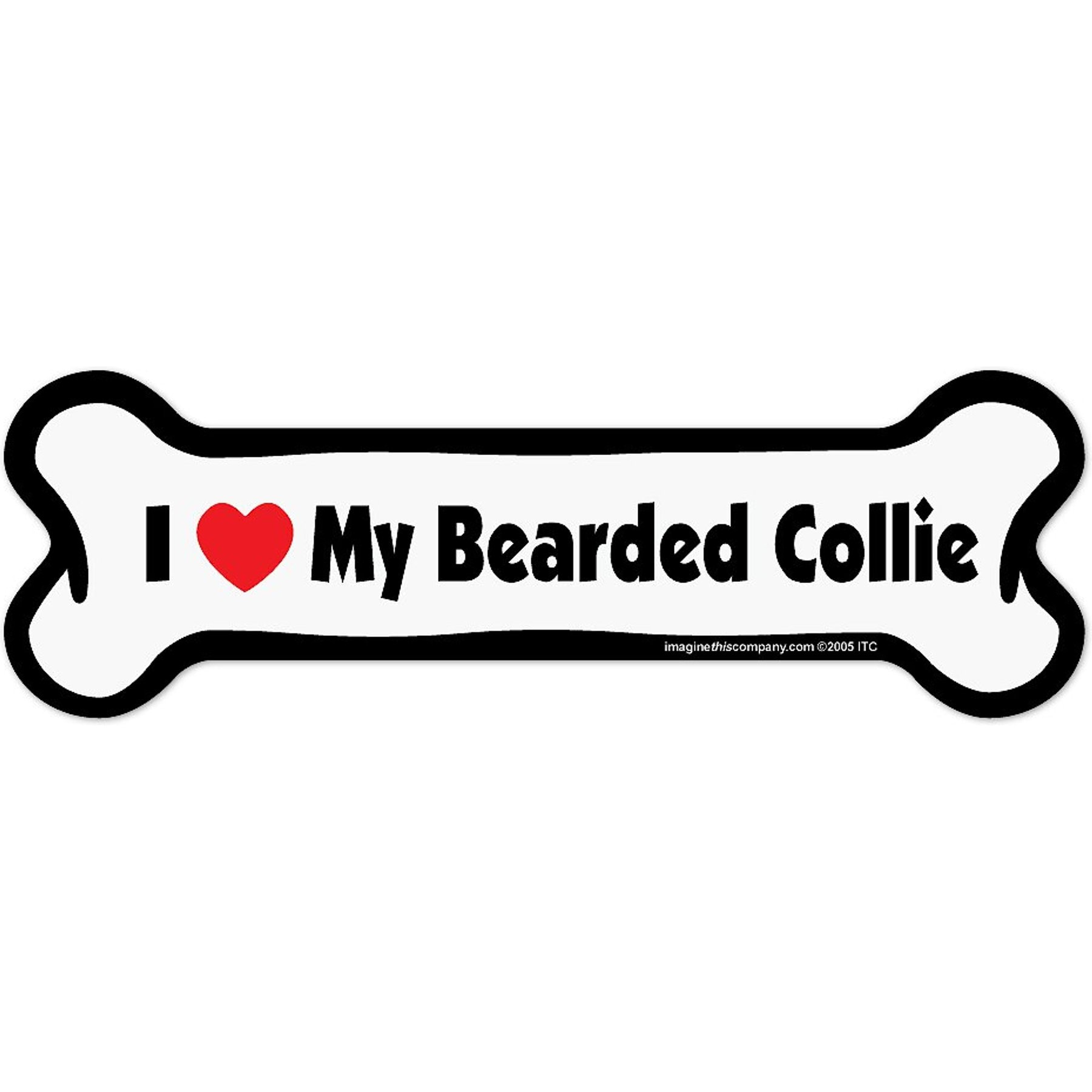 Imagine This Company Bone Magnet, Bearded Collie