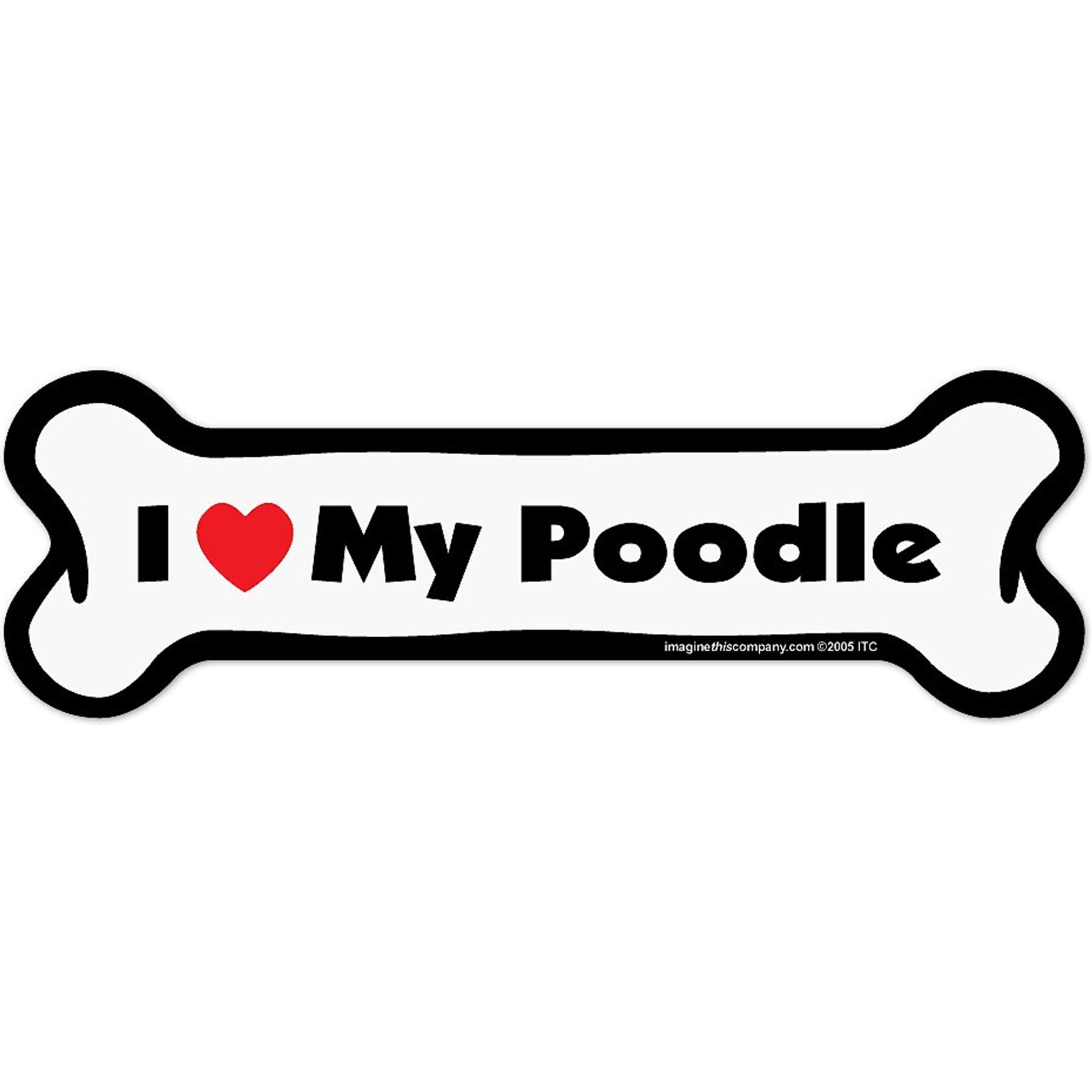 Imagine This Company Bone Magnet, Poodle