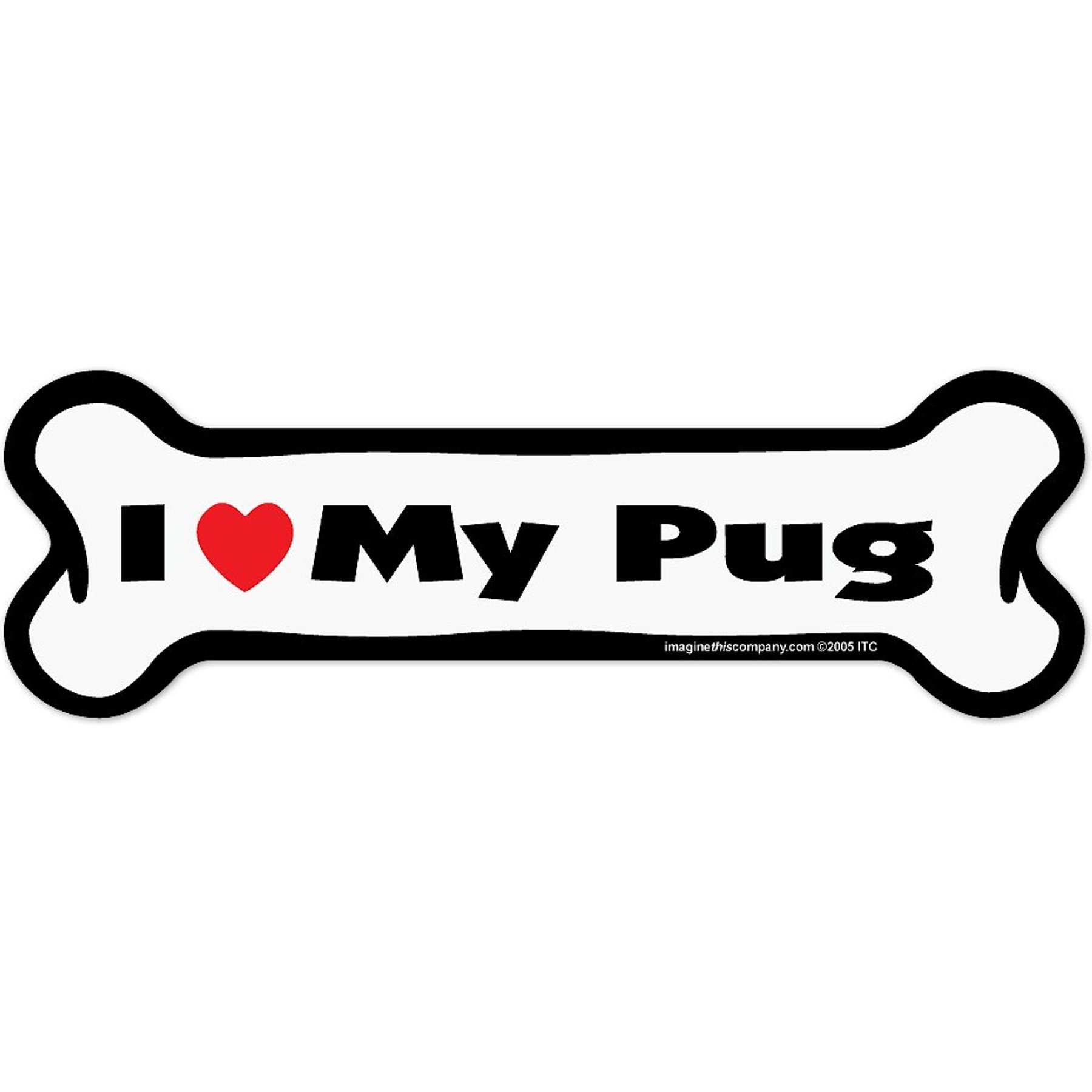 Imagine This Company Bone Magnet, Pug