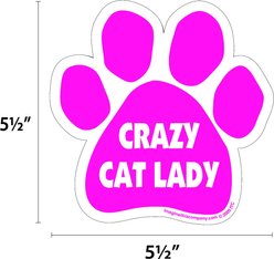 Imagine This Company "Crazy Cat Lady" Magnet, Paw Shape, Pink slide 2 of 4