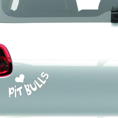 Show full view: Imagine This Company Heart Pitbulls Car Window Decal slide 3 of 4