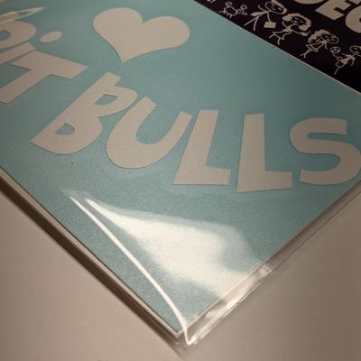 Show full view: Imagine This Company Heart Pitbulls Car Window Decal slide 4 of 4