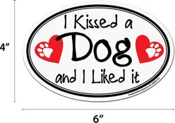 Imagine This Company "I Kissed a Dog" Magnet, Oval Shape slide 2 of 4