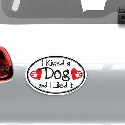 Show full view: Imagine This Company "I Kissed a Dog" Magnet, Oval Shape slide 3 of 4