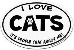 Imagine This Company "I love Cats, It's People That Annoy Me" Magnet, Oval Shape