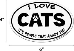 Imagine This Company "I love Cats, It's People That Annoy Me" Magnet, Oval Shape slide 2 of 4