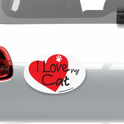 Show full view: Imagine This Company "I Love My Cat" Heart Magnet, Oval Shape slide 3 of 4