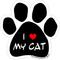 Show in main carousel: Imagine This Company "I Love My Cat" Magnet, Paw Shape slide 1 of 4