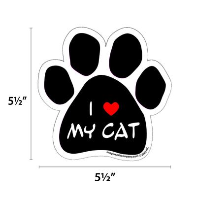 Show full view: Imagine This Company "I Love My Cat" Magnet, Paw Shape slide 2 of 4