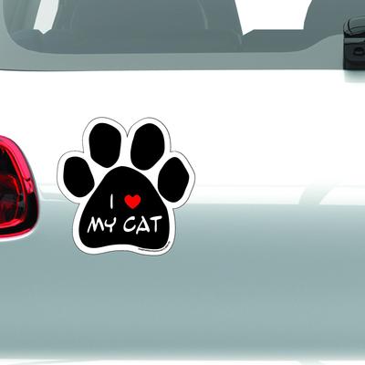 Show full view: Imagine This Company "I Love My Cat" Magnet, Paw Shape slide 3 of 4