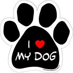 Imagine This Company "I Love My Dog" Magnet, Paw Shape
