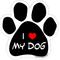 Show in main carousel: Imagine This Company "I Love My Dog" Magnet, Paw Shape slide 1 of 6