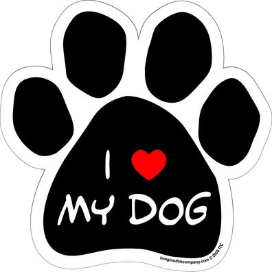 Show full view: Imagine This Company "I Love My Dog" Magnet, Paw Shape slide 1 of 6