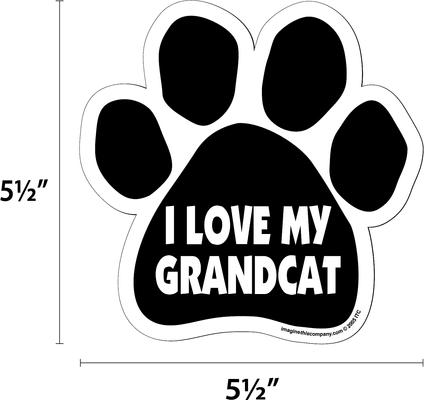 Show full view: Imagine This Company "I Love My GrandCat" Magnet, Paw Shape slide 2 of 5