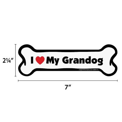 Show full view: Imagine This Company "I Love My Grandog" Magnet, Bone Shape slide 2 of 6