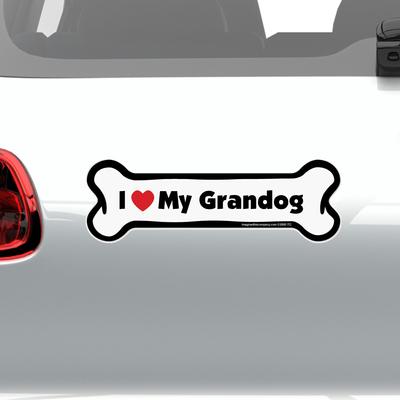 Show full view: Imagine This Company "I Love My Grandog" Magnet, Bone Shape slide 3 of 6