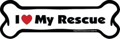 Imagine This Company "I Love My Rescue" Magnet, Bone Shape