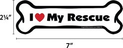 Imagine This Company "I Love My Rescue" Magnet, Bone Shape slide 2 of 4