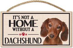 Imagine This Company "It's Not a Home Without" Wood Breed Sign, Dachshund slide 1 of 4