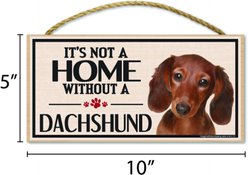 Imagine This Company "It's Not a Home Without" Wood Breed Sign, Dachshund slide 2 of 4
