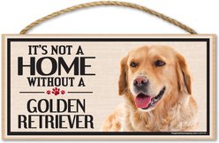 Imagine This Company "It's Not a Home Without" Wood Breed Sign, Golden Retriever