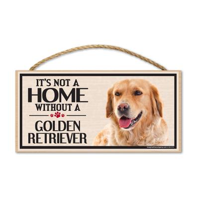 Show full view: Imagine This Company "It's Not a Home Without" Wood Breed Sign, Golden Retriever slide 1 of 6