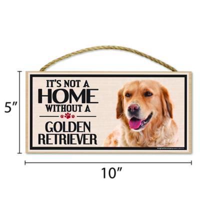 Show full view: Imagine This Company "It's Not a Home Without" Wood Breed Sign, Golden Retriever slide 2 of 6