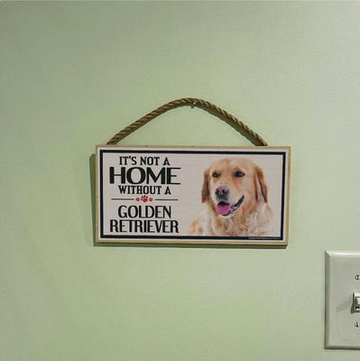Show full view: Imagine This Company "It's Not a Home Without" Wood Breed Sign, Golden Retriever slide 3 of 6