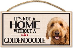Imagine This Company "It's Not a Home Without" Wood Breed Sign, Goldendoodle