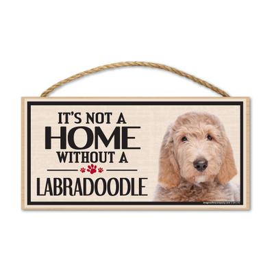 Show full view: Imagine This Company "It's Not a Home Without" Wood Breed Sign, Labradoodle slide 1 of 6