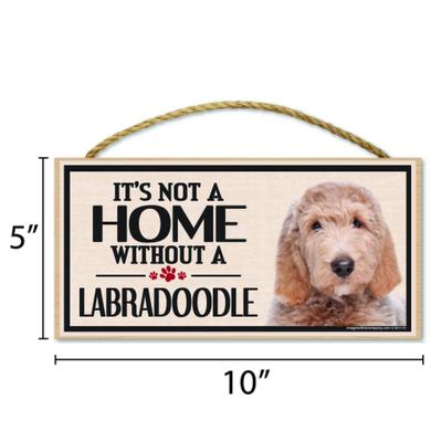 Show full view: Imagine This Company "It's Not a Home Without" Wood Breed Sign, Labradoodle slide 2 of 6