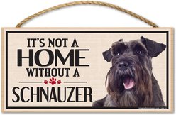 Imagine This Company "It's Not a Home Without" Wood Breed Sign, Schnauzer