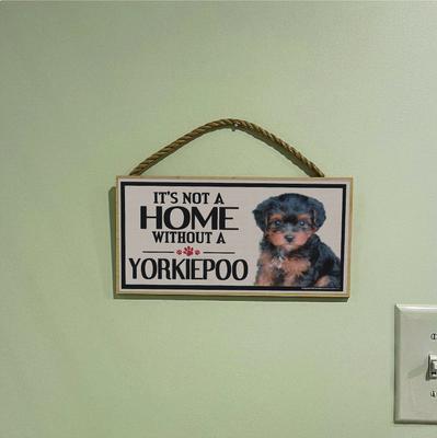 Show full view: Imagine This Company "It's Not a Home Without" Wood Breed Sign, Yorkiepoo slide 3 of 6