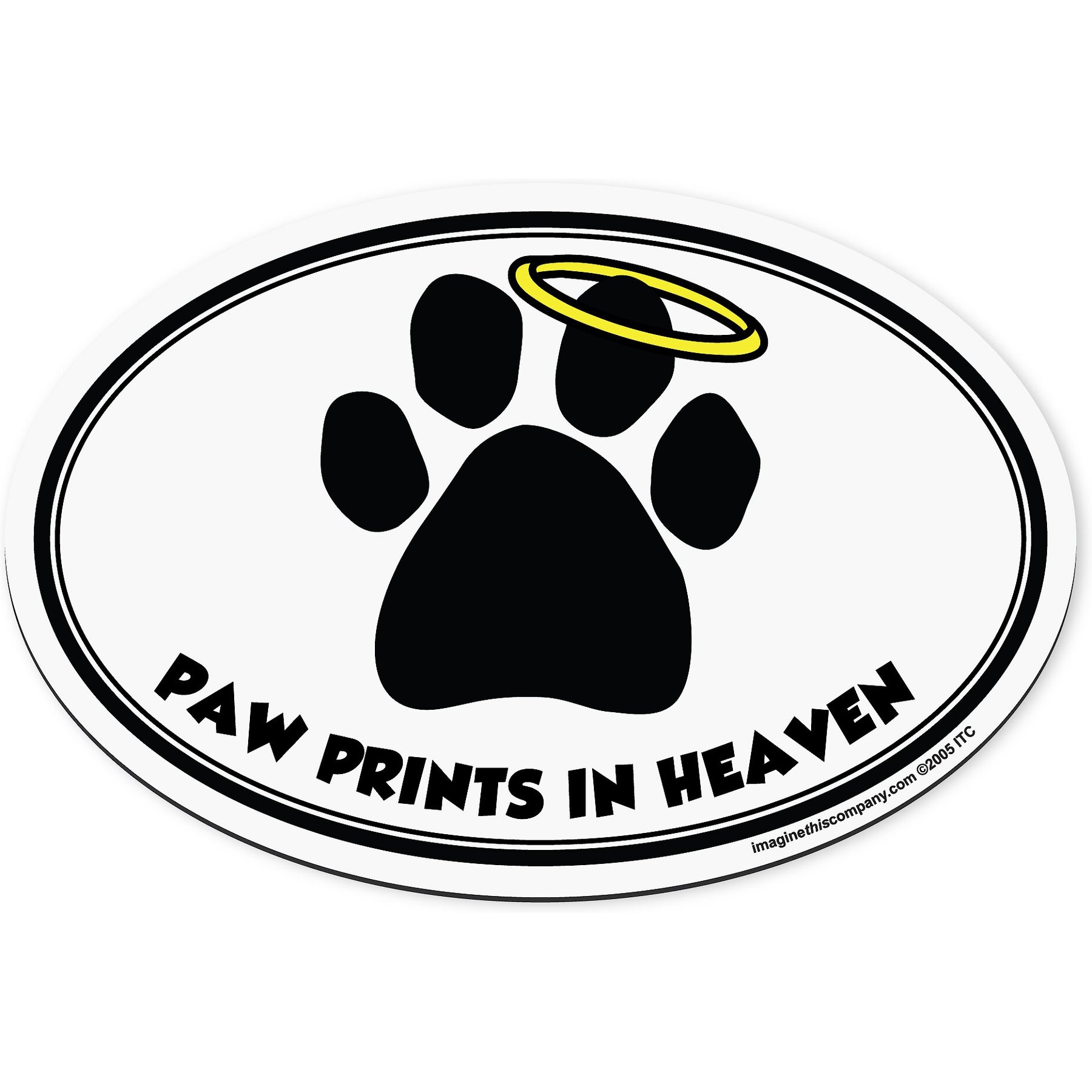 Imagine This Company " Paw Prints In Heaven" Magnet, Oval Shape