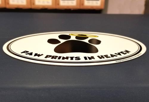 Show full view: Imagine This Company " Paw Prints In Heaven" Magnet, Oval Shape slide 4 of 5