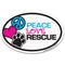 Show in main carousel: Imagine This Company "Peace, Love, Rescue" Magnet, Oval Shape slide 1 of 5