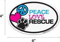 Imagine This Company "Peace, Love, Rescue" Magnet, Oval Shape slide 2 of 4