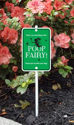 Show full view: Imagine This Company "Poop Fairy" Garden Sign, Mini slide 3 of 5