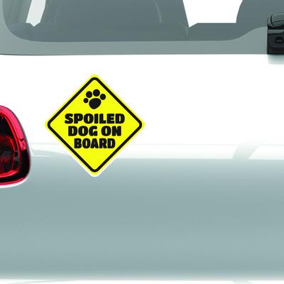 Show full view: Imagine This Company "Spoiled Dog On Board" Car Window Decal slide 3 of 4