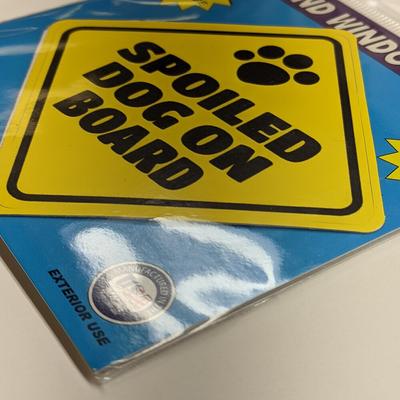 Show full view: Imagine This Company "Spoiled Dog On Board" Car Window Decal slide 4 of 4