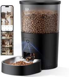 IMIPAW Stainless Steel Remote Control WiFi Automatic Cat & Small Dog Pet Feeder, 3-L