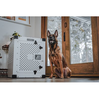Impact Dog Crates High Anxiety Single Door Aluminum Dog Crate, Gray, 30 inch