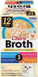 Inaba Churu Broth Chicken Seafood Variety Cat Lickable Treat, 1.4-oz pouch, 12 count