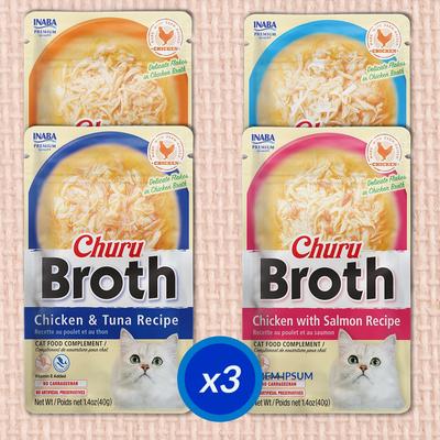 Show full view: Inaba Churu Broth Chicken Seafood Variety Cat Lickable Treat, 1.4-oz pouch, 12 count slide 4 of 10